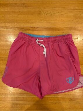 Men's Athletic Pink Performance Shorts with Drawstring Waist
